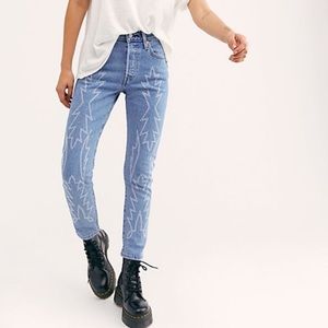 NWOT Levis High Rise Western Skinny Jeans 501